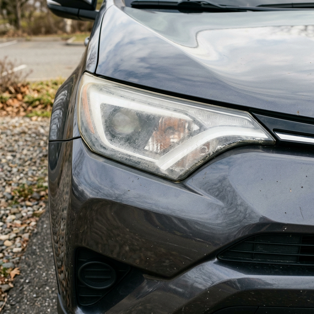 Before headlight restoration